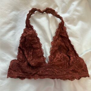 Free People Brown/ Copper Lace Bra Intimates